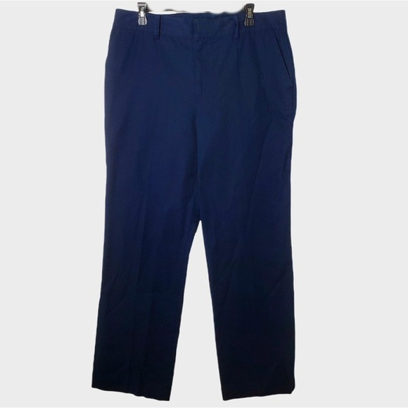 Lauren Ralph Lauren Pants - Lauren Ralph Lauren Navy Blue Cotton Trouser Pants Straight Leg Womens Size 14